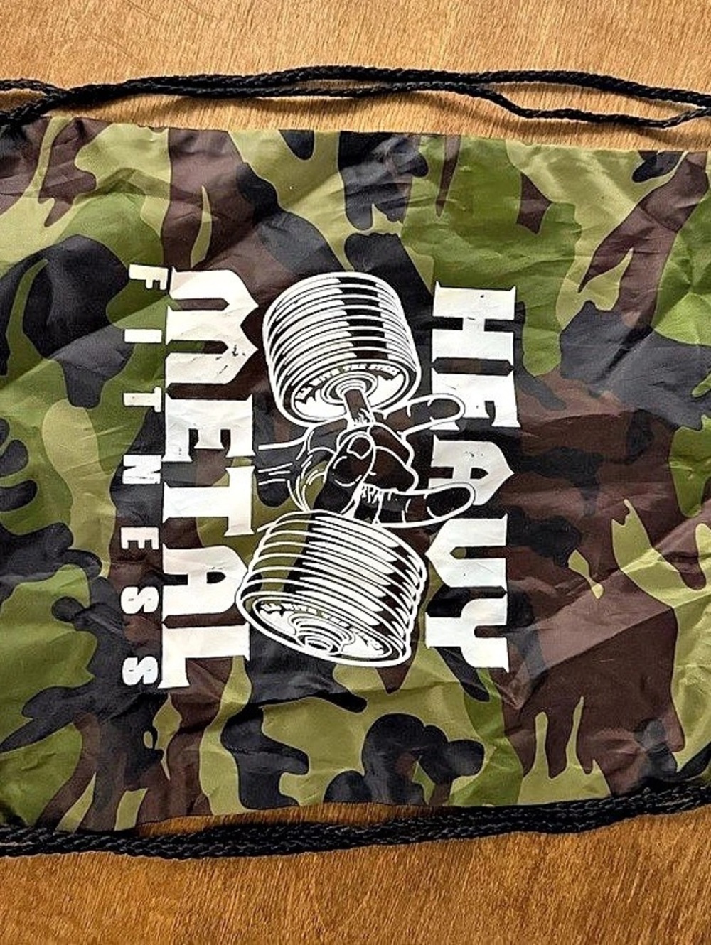 Camo Drawstring Bag Green & Black